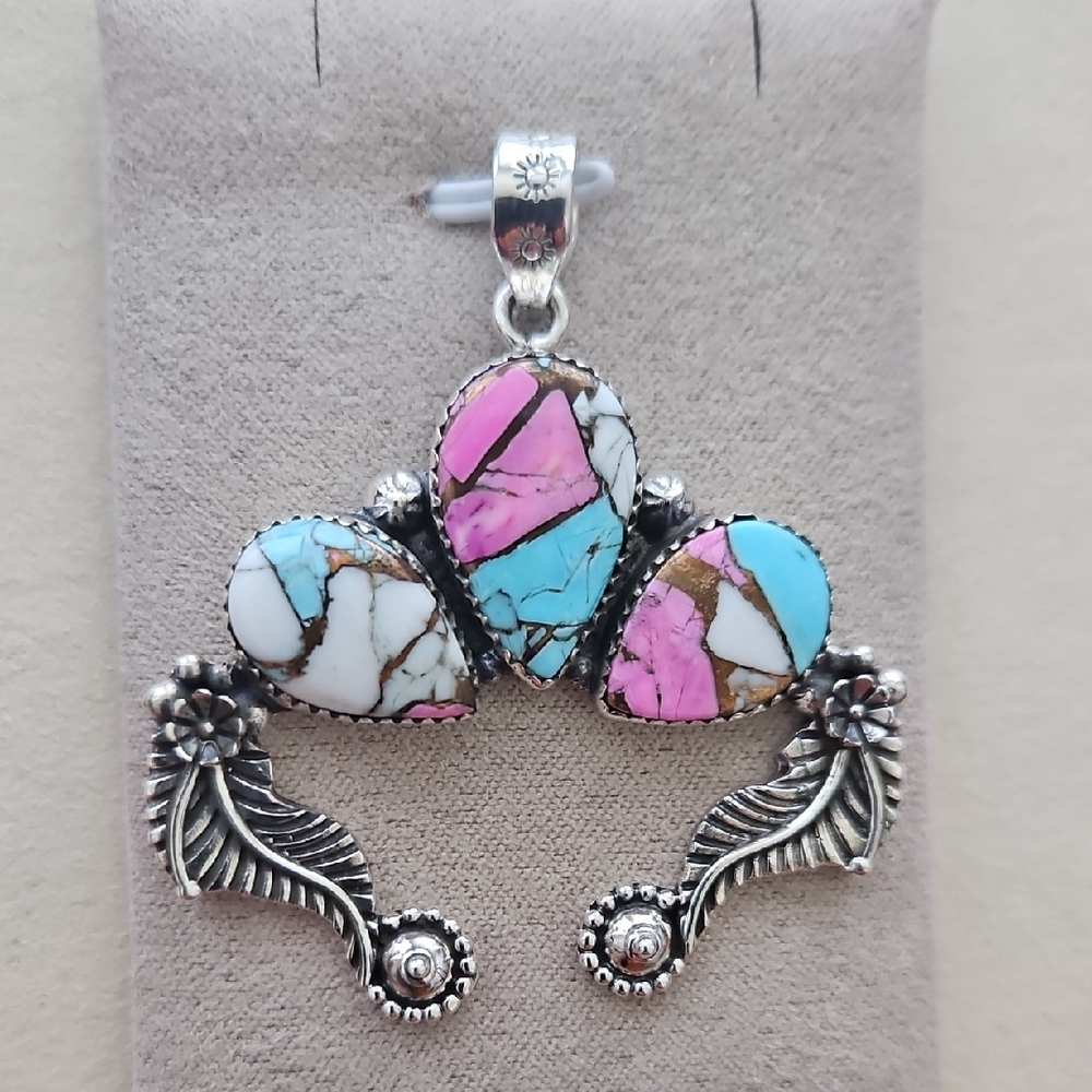 Cotton Candy Turquoise Pendant #6